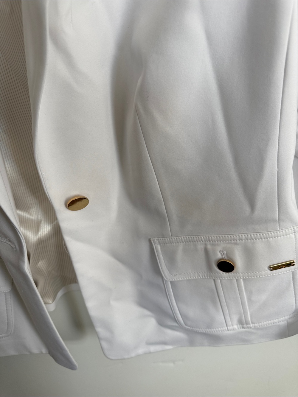 Calvin Klein White Single-Button Blazer Jacket - Picture 4 of 4